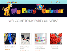 Tablet Screenshot of mypartyuniverse.com